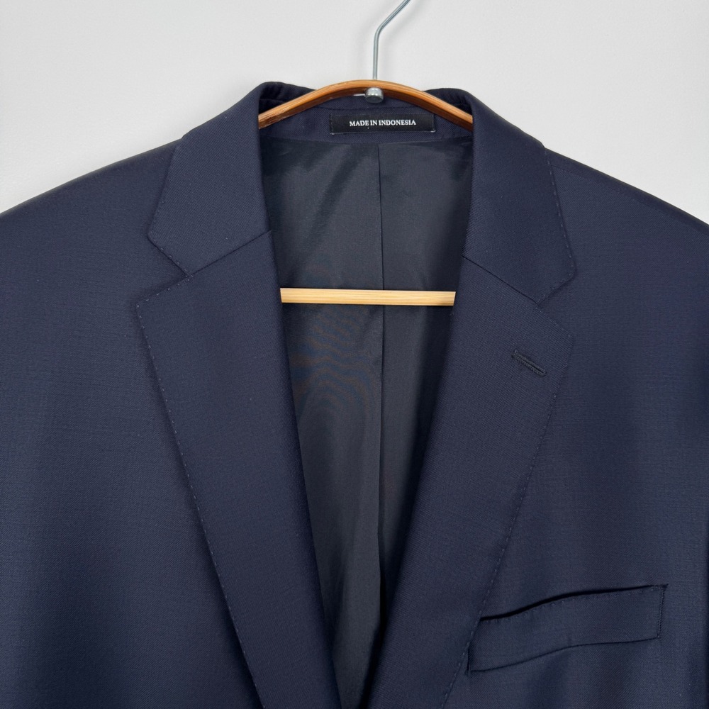 Lauren Ralph Lauren Mens 43R Slim Fit Navy Blue 100% Wool Suit Jacket Blazer
